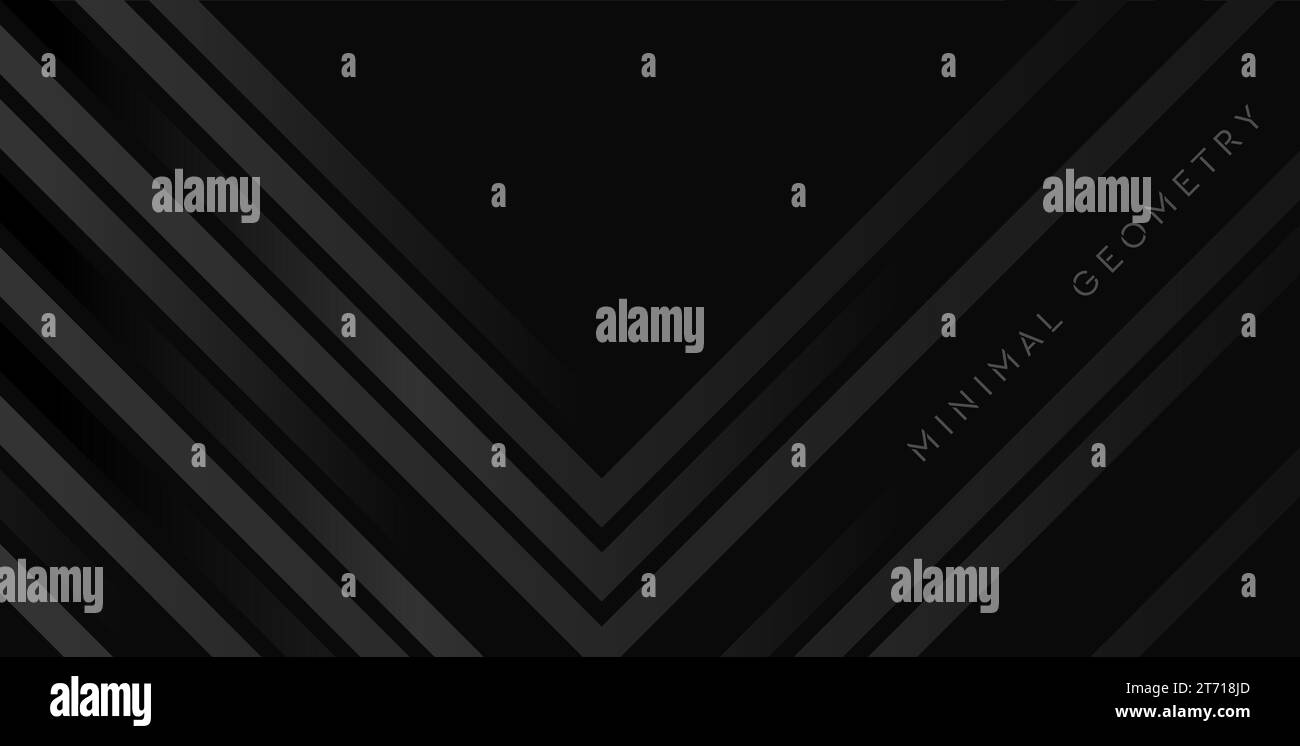 Geometrischer Hintergrund mit abstrakter Technologie und schwarzen Streifen. Vektordesign Stock Vektor