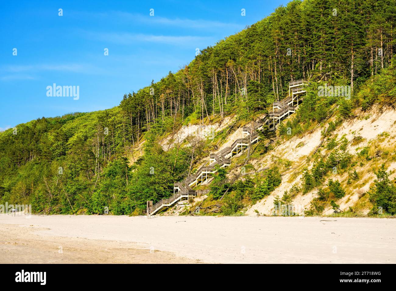 Ostseestrand in der Nähe von Misdroy. Badeort an der polnischen Küste. Landschaft am Strand. Stockfoto