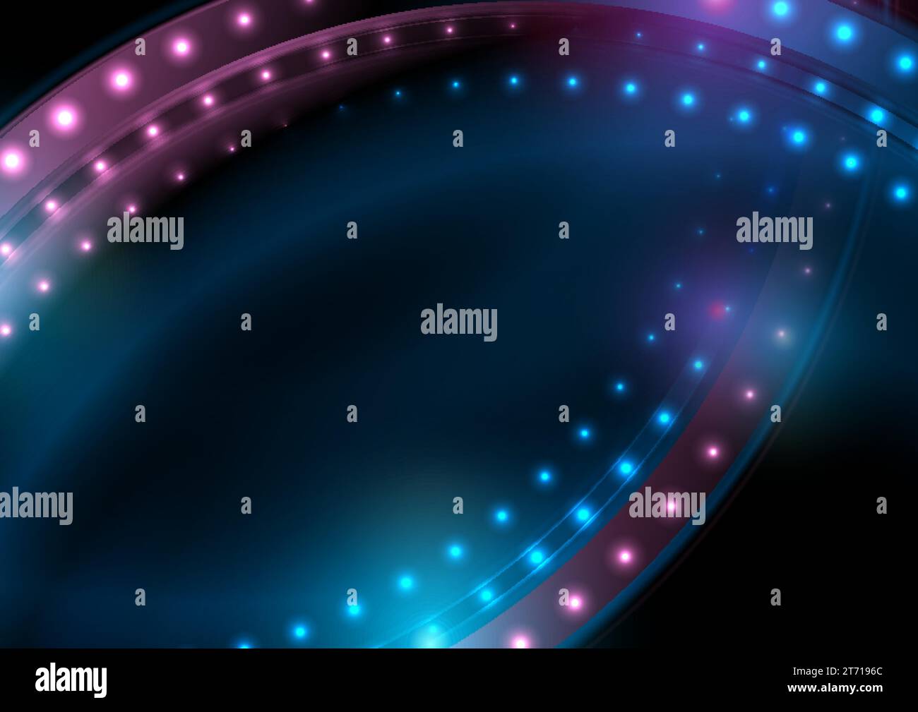 Blau lila glitzernde Wellen mit glitzernden Lichtern abstrakter Hintergrund. Vektordesign Stock Vektor