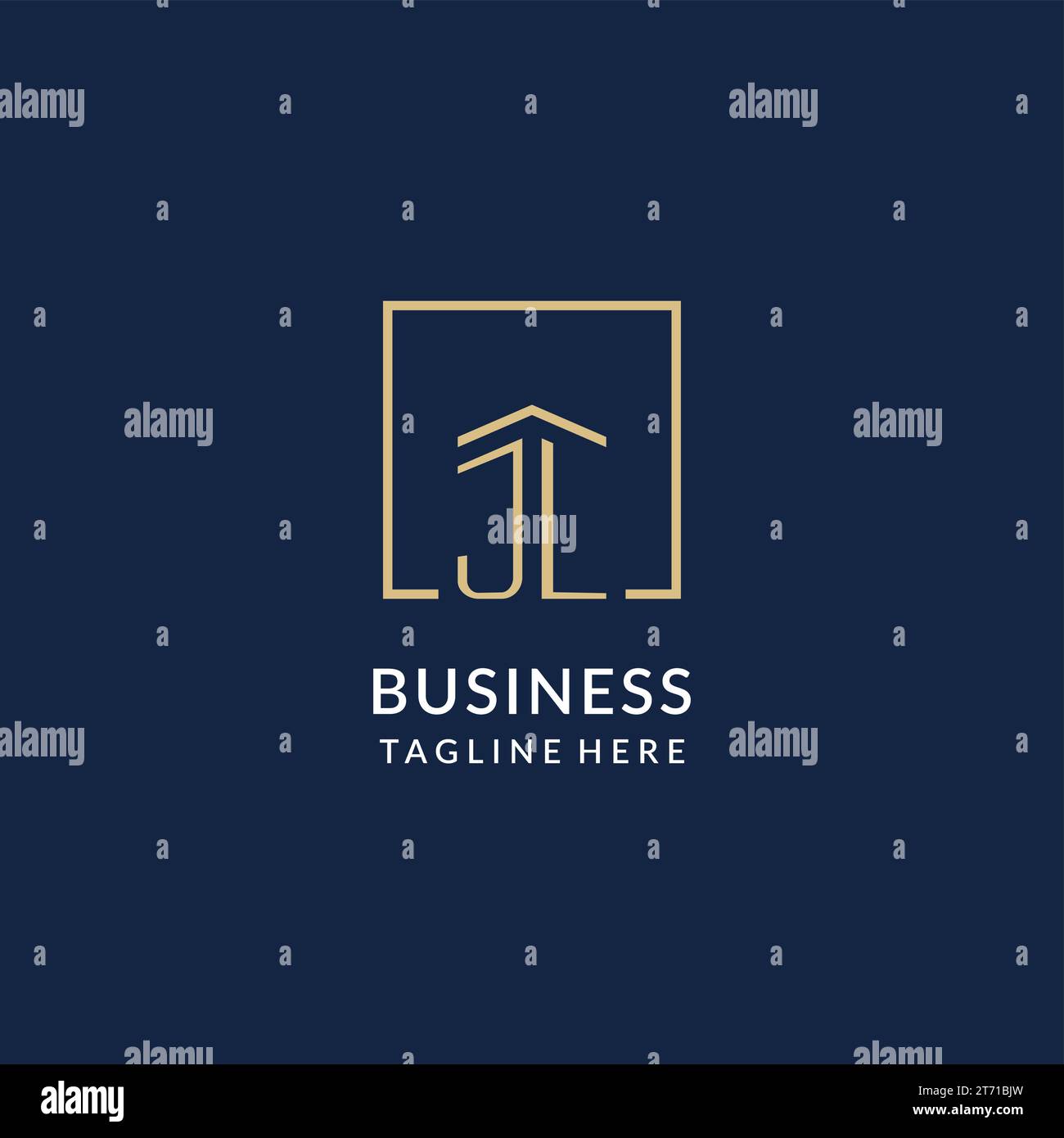 Initial JL Square Lines Logo, modernes und luxuriöses Immobilienlogo Design Vektorgrafik Stock Vektor
