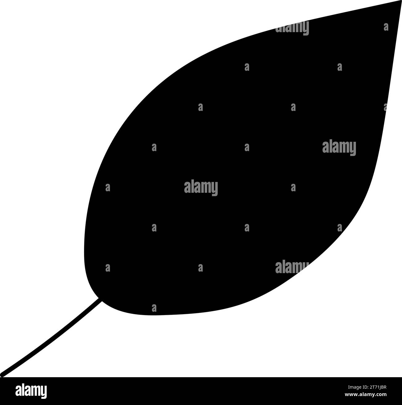 Silhouette des Apfelbaumblattes, Element der festlichen Tischdekoration an Thanksgiving. Weihnachtssymbol für Apfelbaum-Blätter. Einfacher schwarzer Formvektor Stock Vektor