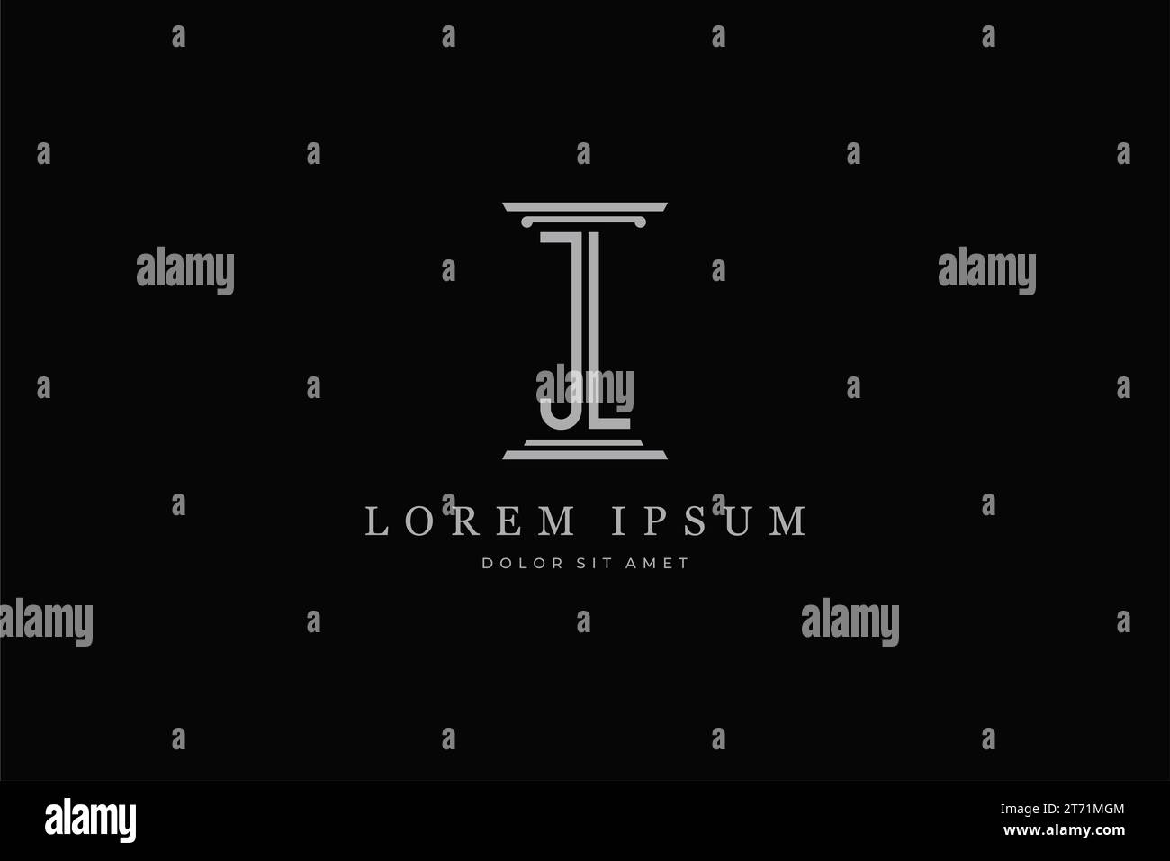 Säule Logo Icon Letter JL . Ideal für Rechtsabteilung, Anwalt, Anwaltskanzlei, Identität Stock Vektor