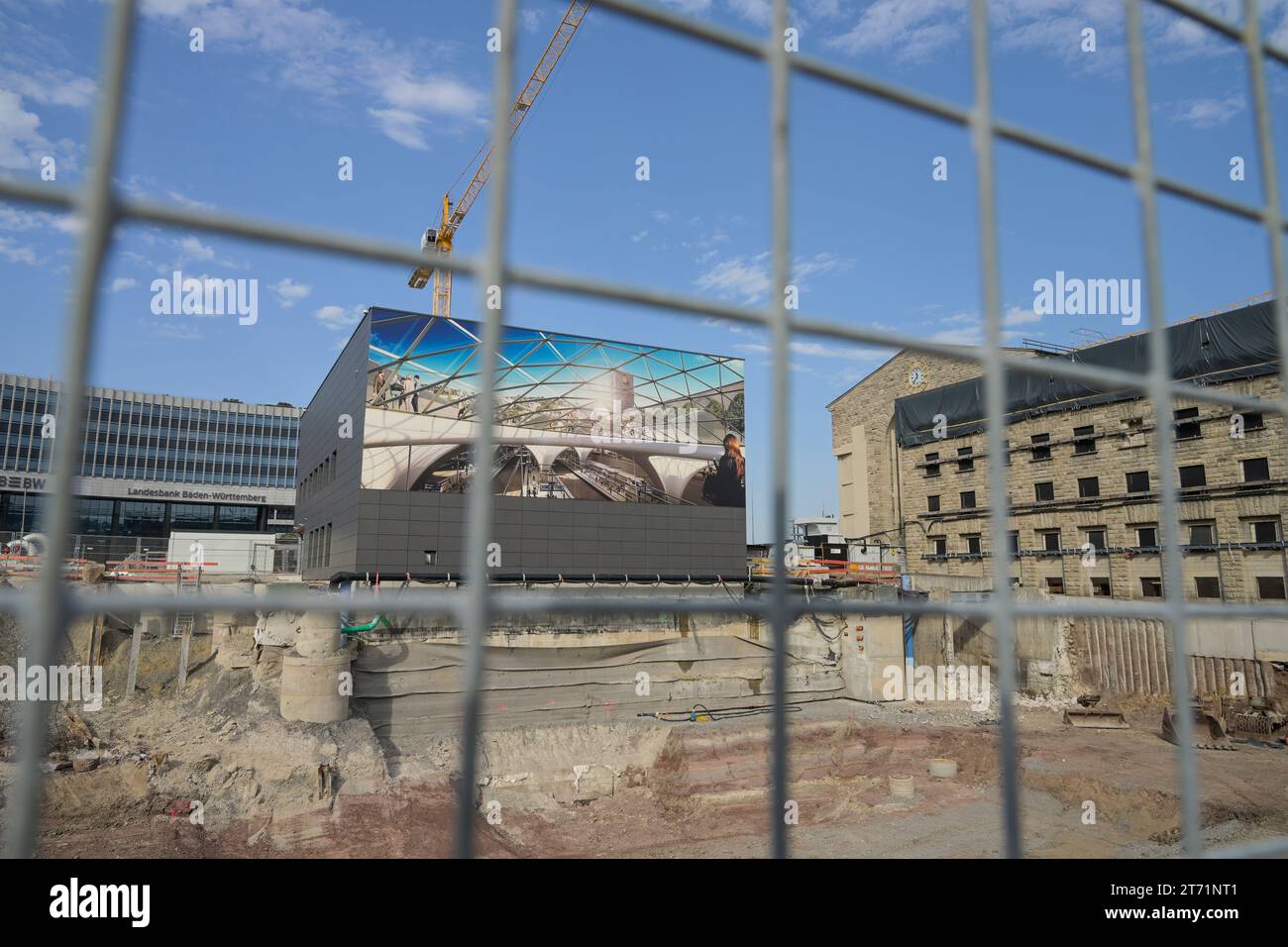 Bauarbeiten Bahnprojekt Stuttgart 21, Hauptbahnhof, Stuttgart, Baden-Württemberg, Deutschland Stockfoto