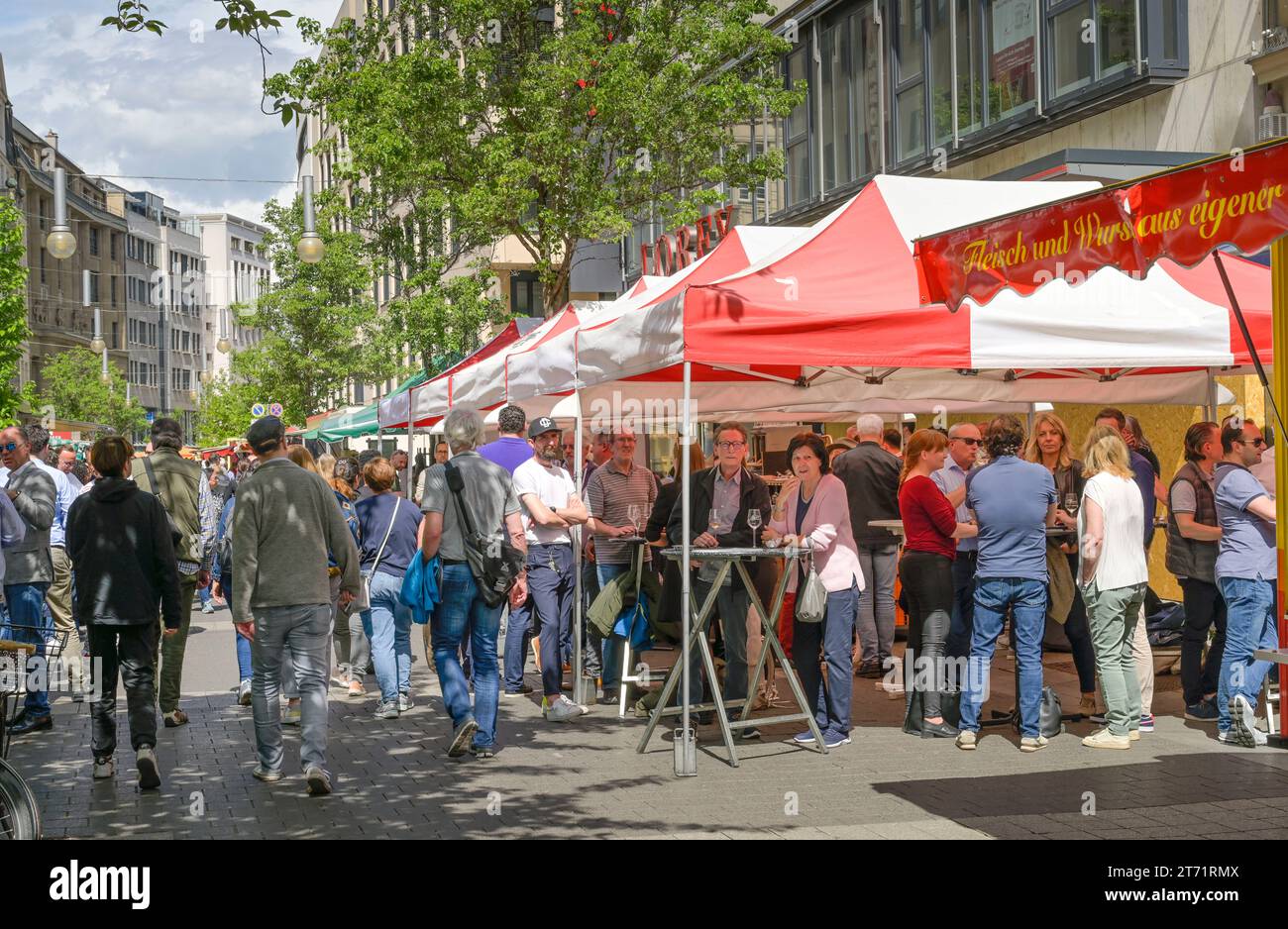 Wochenmarkt Schillermarkt, Schillerstraße, Frankfurt, Hessen, Deutschland Stockfoto