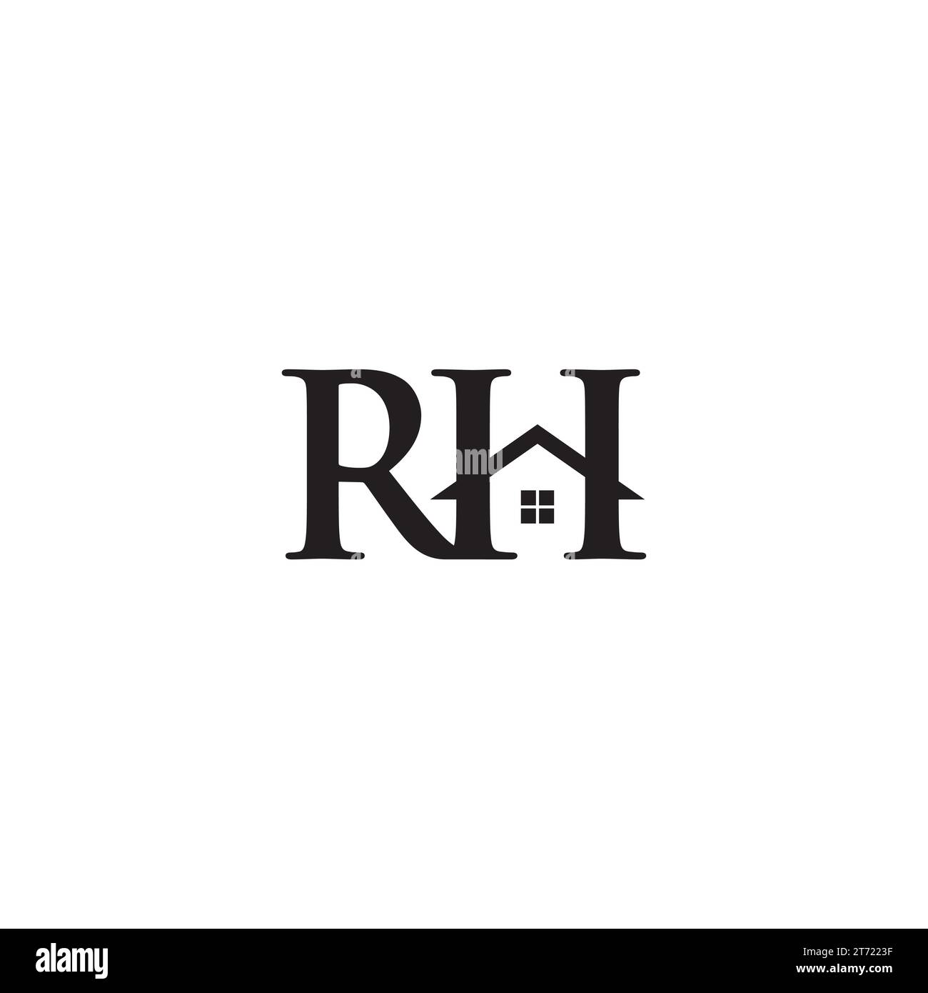 Letter RH und House Logo oder Icon Design Stock Vektor
