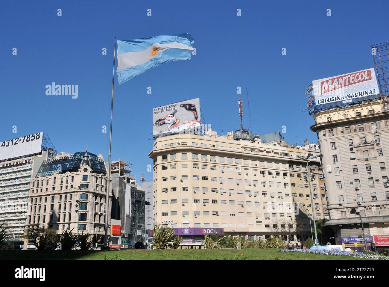 Gebäude an der 9. juli Avenue, Buenos Aires, Argentinien Stockfoto