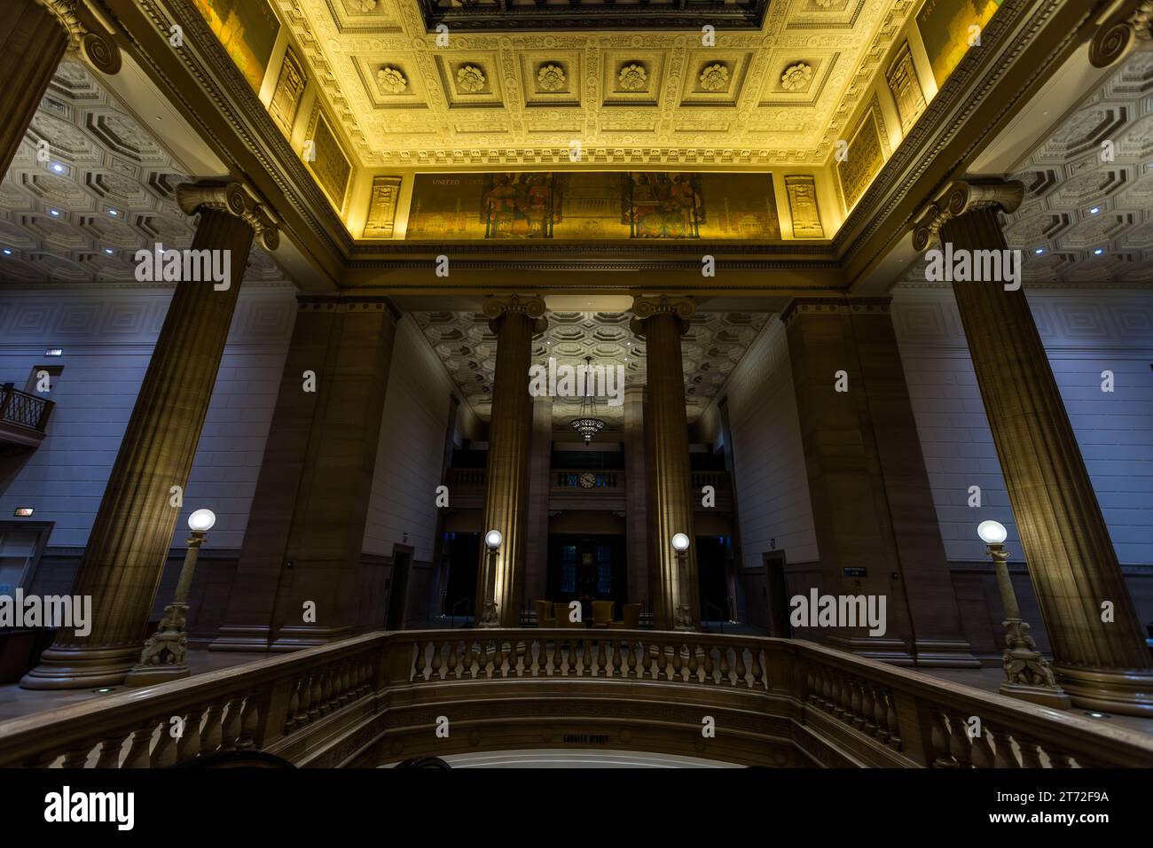Central Standard Building, Wintrust's Grand Banking Hall in Chicago, USA Stockfoto