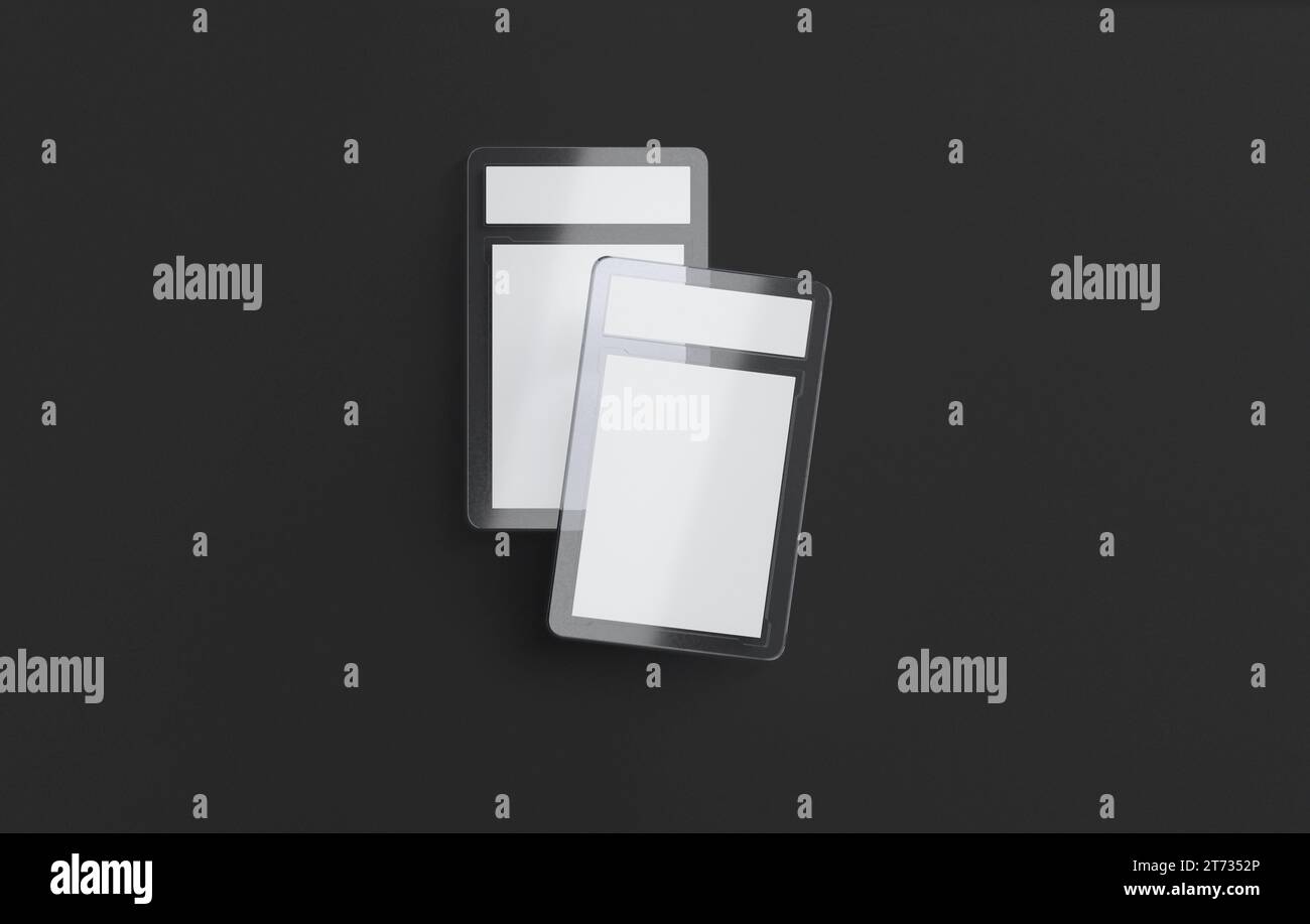 Leere transparente magnetische Handelskarte aus Kunststoff Stockfoto
