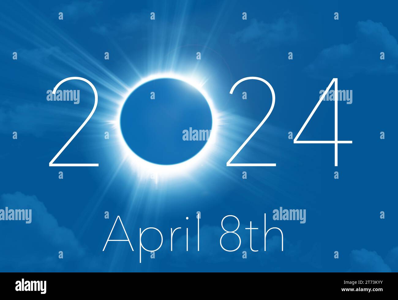 Art to Preview the Total Solar Eclipse in the USA, 8. April 2024. Dies