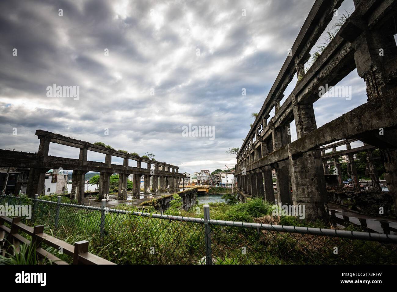 Reliquien der Agenna-Werft im Bezirk Zhongzheng Keelung, Taiwan Stockfoto
