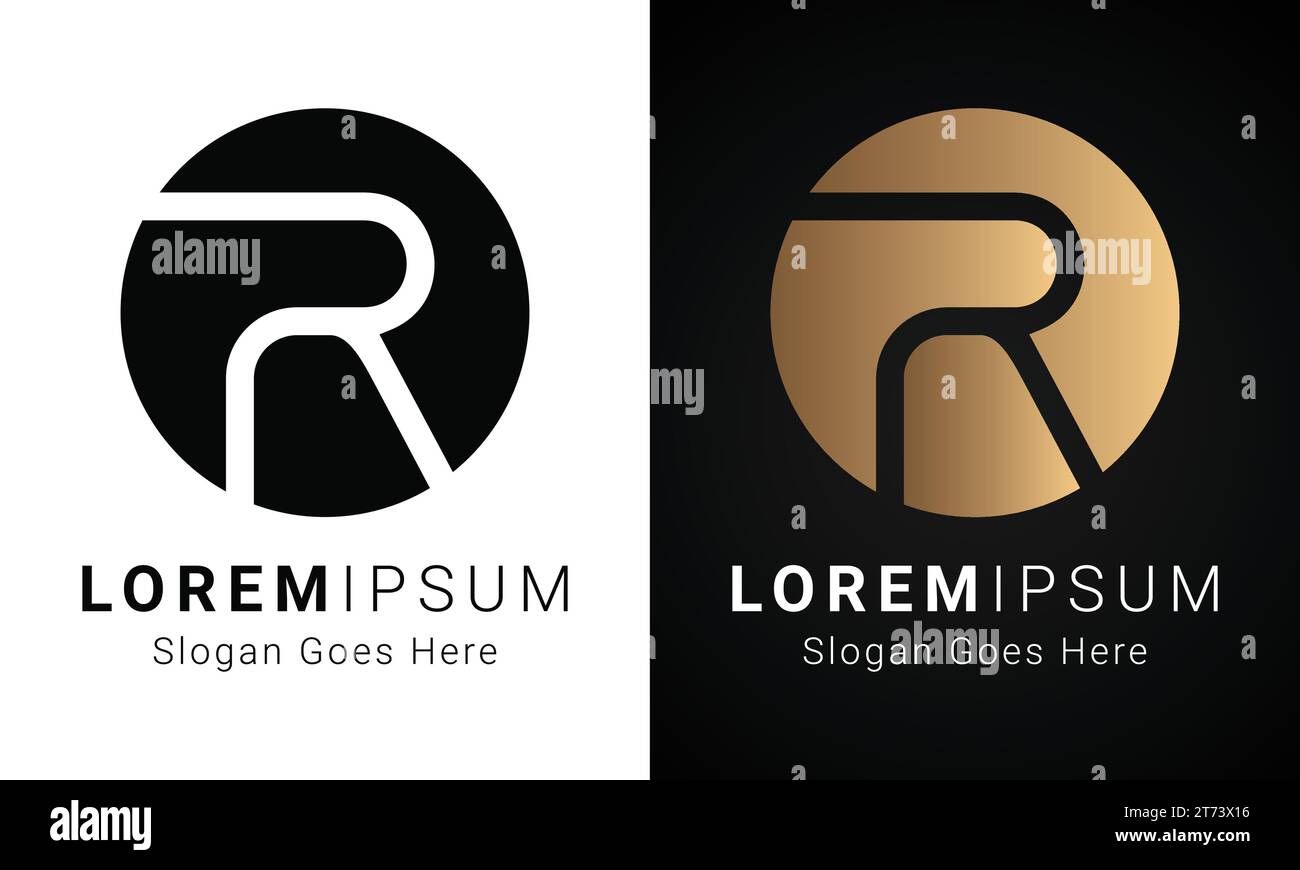 Luxuriöses Initial R-Monogramm-Logo-Design mit Textbuchstaben Stock Vektor
