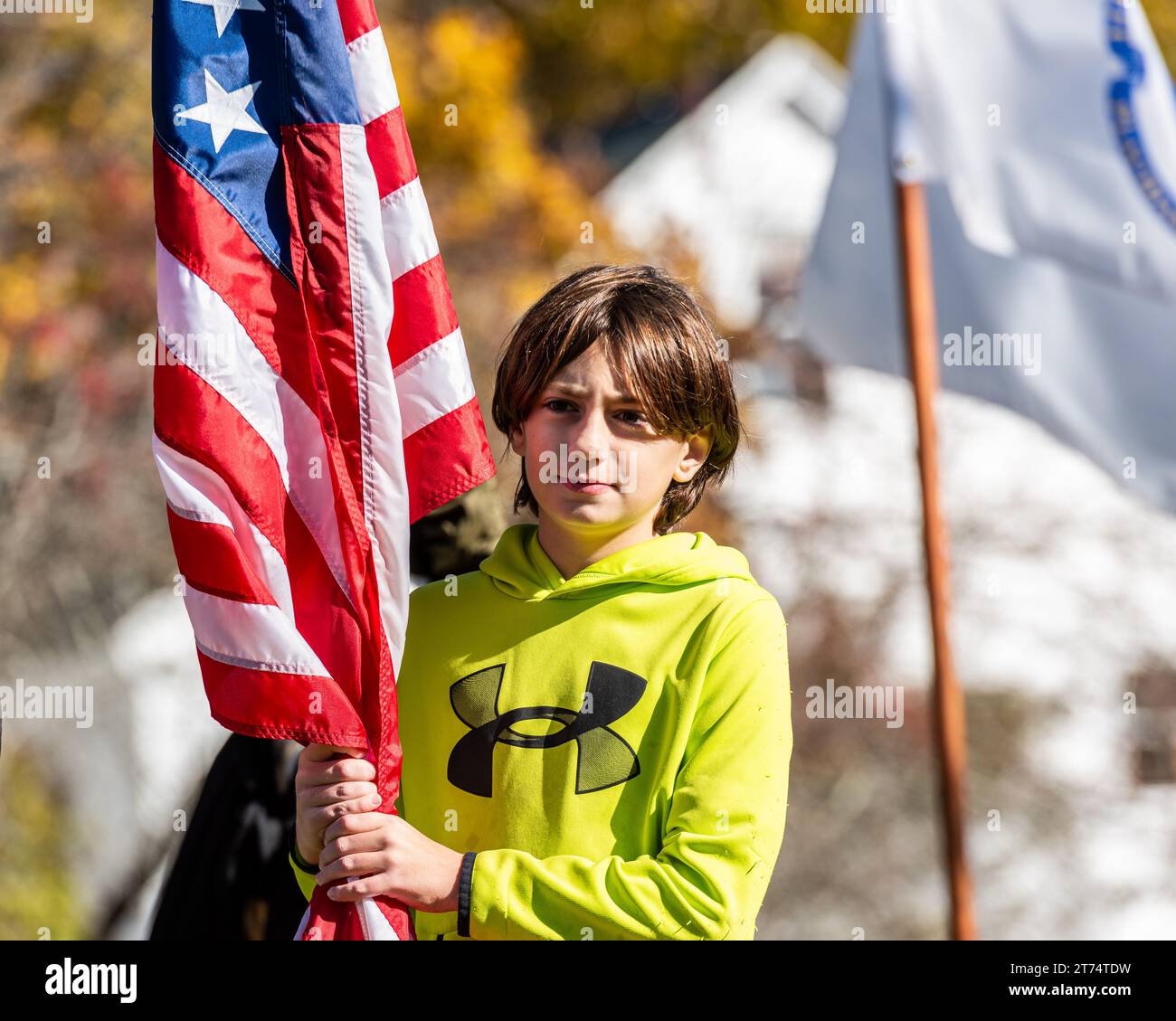 Die jährliche Zeremonie von Acton findet im Acton Center vor dem Rathaus statt. Stockfoto