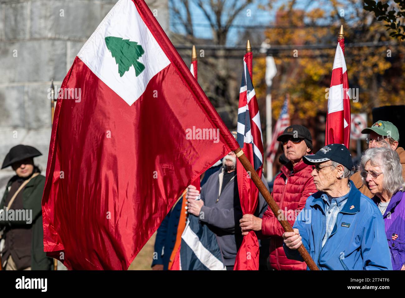 Die jährliche Zeremonie von Acton findet im Acton Center vor dem Rathaus statt. Stockfoto