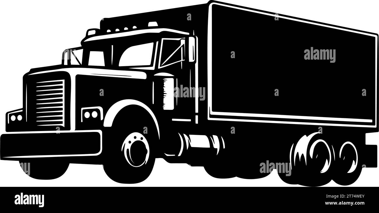 Logo-Vorlage für die Silhouette eines Retro-Trucks. Vektorabbildung Stock Vektor