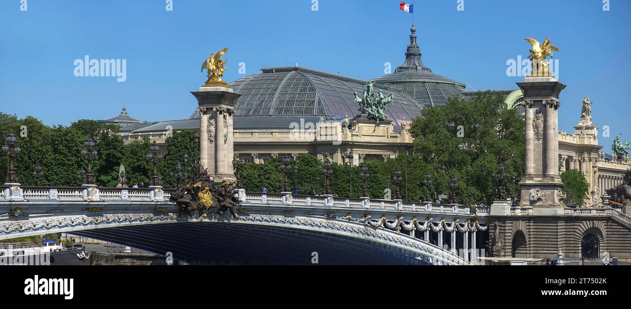 Paris Grand Palais und Pont Alexandre III, Paris, Frankreich Stockfoto