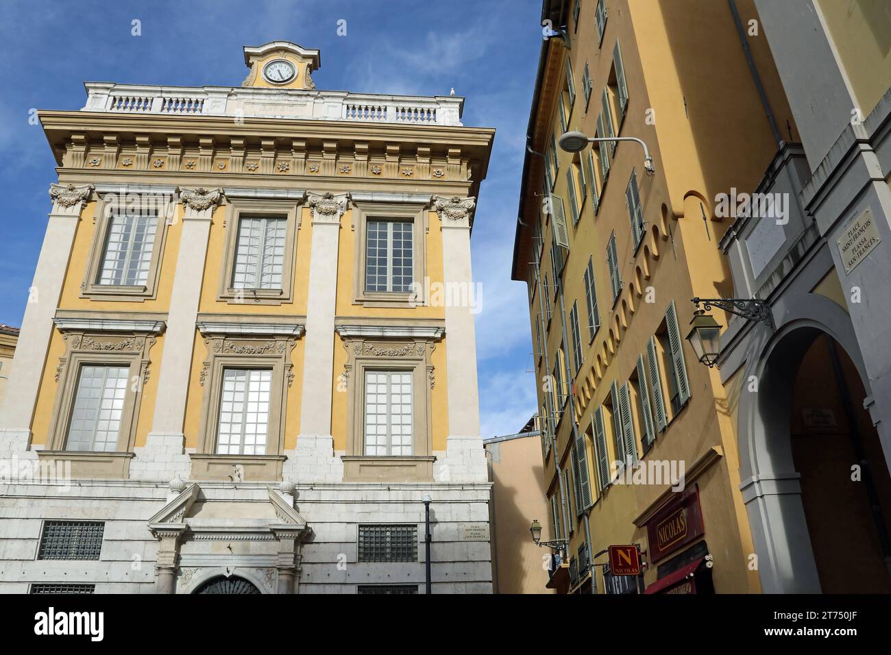 Palais communal in der Altstadt von Nizza Stockfoto