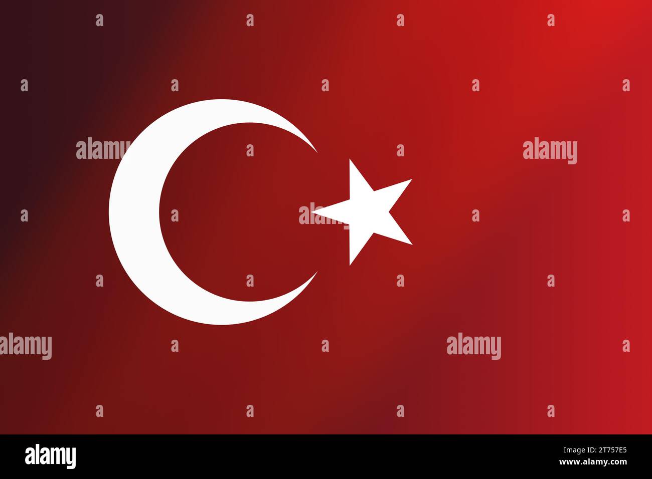 Türkische Flagge mit weißem Stern und Mond Stockfoto