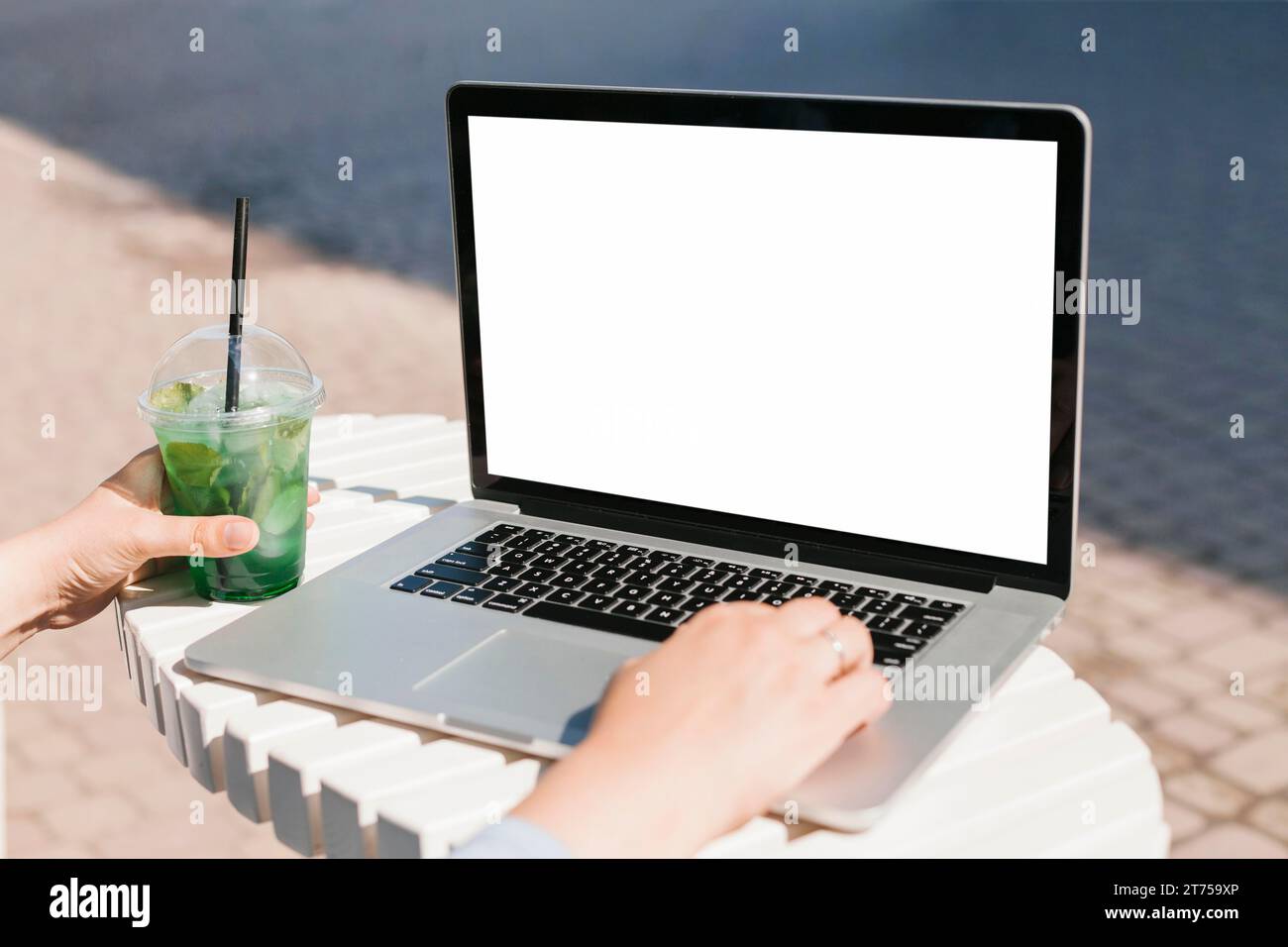 FrontView Laptop-Bildschirmmodell Stockfoto