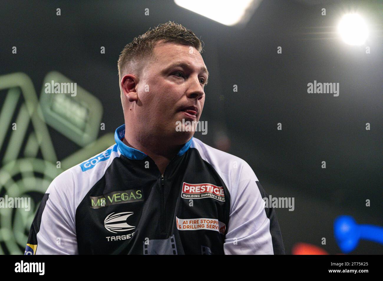 WV Active, Aldersley, Wolverhampton, Großbritannien. November 2023. 2023 PDC Grand Slam of Darts, Tag 3; Chris Dobey Credit: Action Plus Sports/Alamy Live News Stockfoto