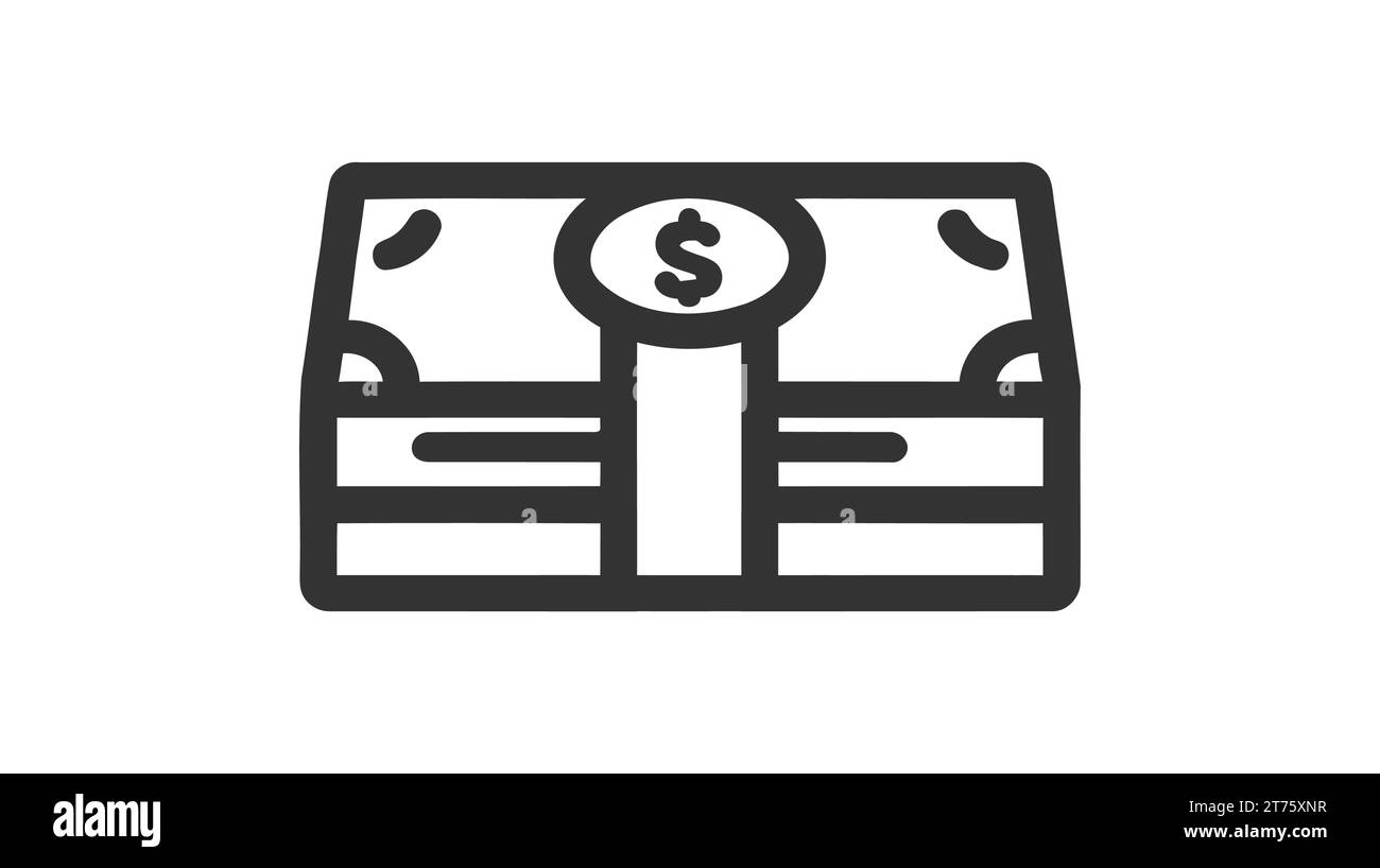 Geld – Bargeld-Symbol. Professionelle, pixelgenaue Symbole, die sowohl für große als auch für kleine Auflösungen optimiert sind Stock Vektor