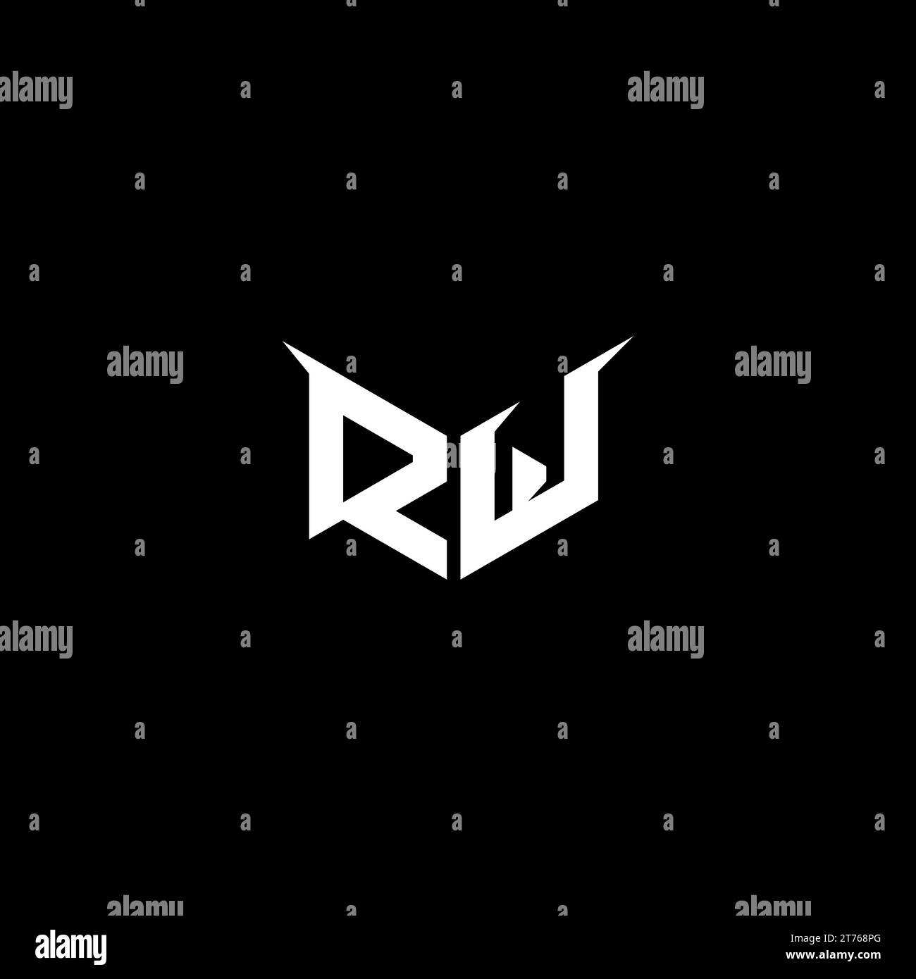RW Premium Emblem Logo Initial Esport und Gaming Design Konzept Stock Vektor