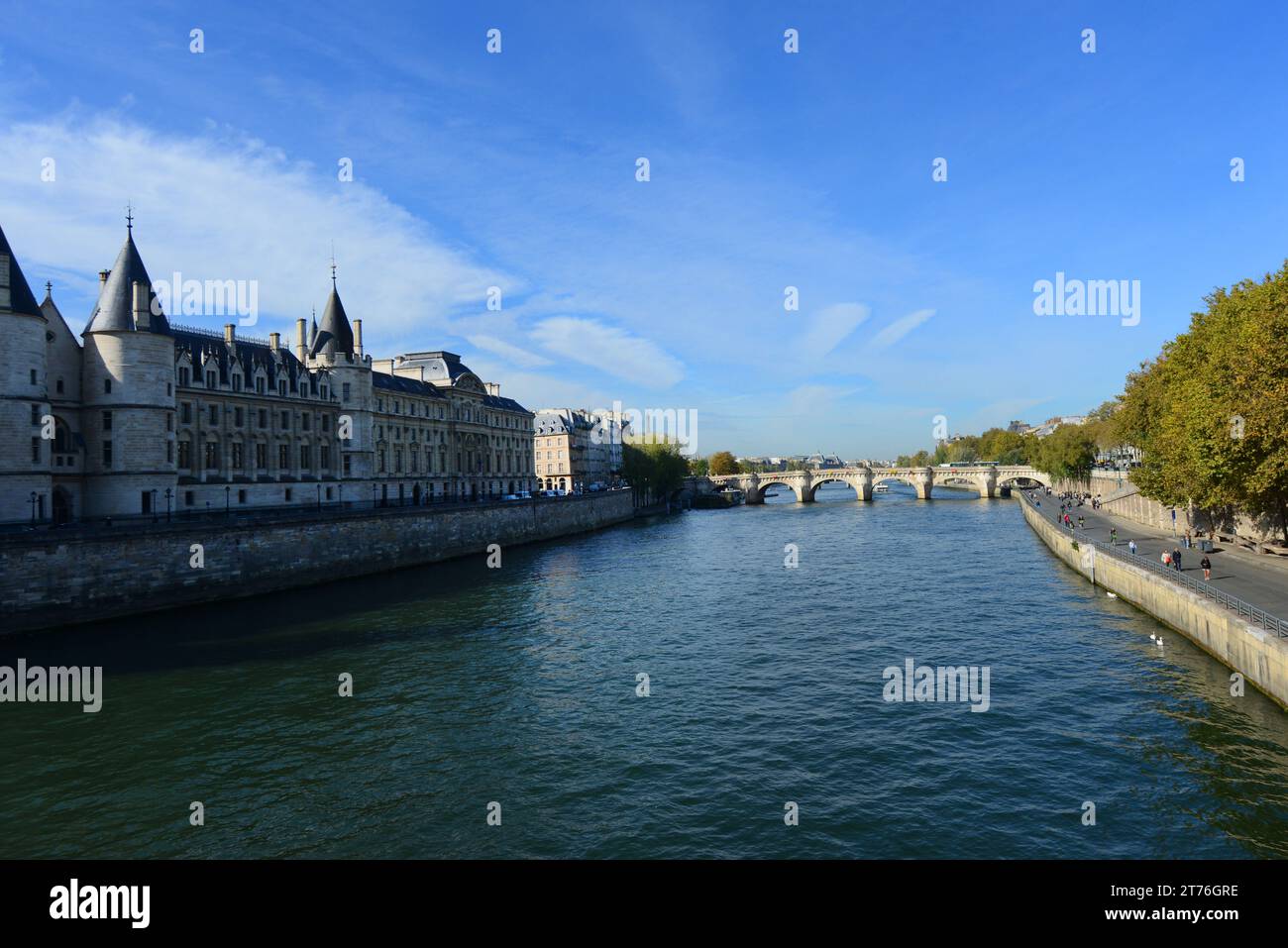 Blick auf die seine mit der Brücke Pont Neuf. Paris, Frankreich. Stockfoto