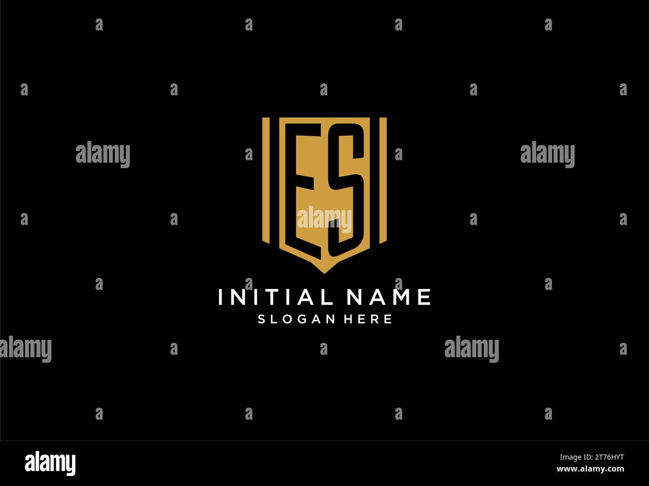 Es-Monogramm-Logo mit geometrischem Abschirmdesign Stock Vektor