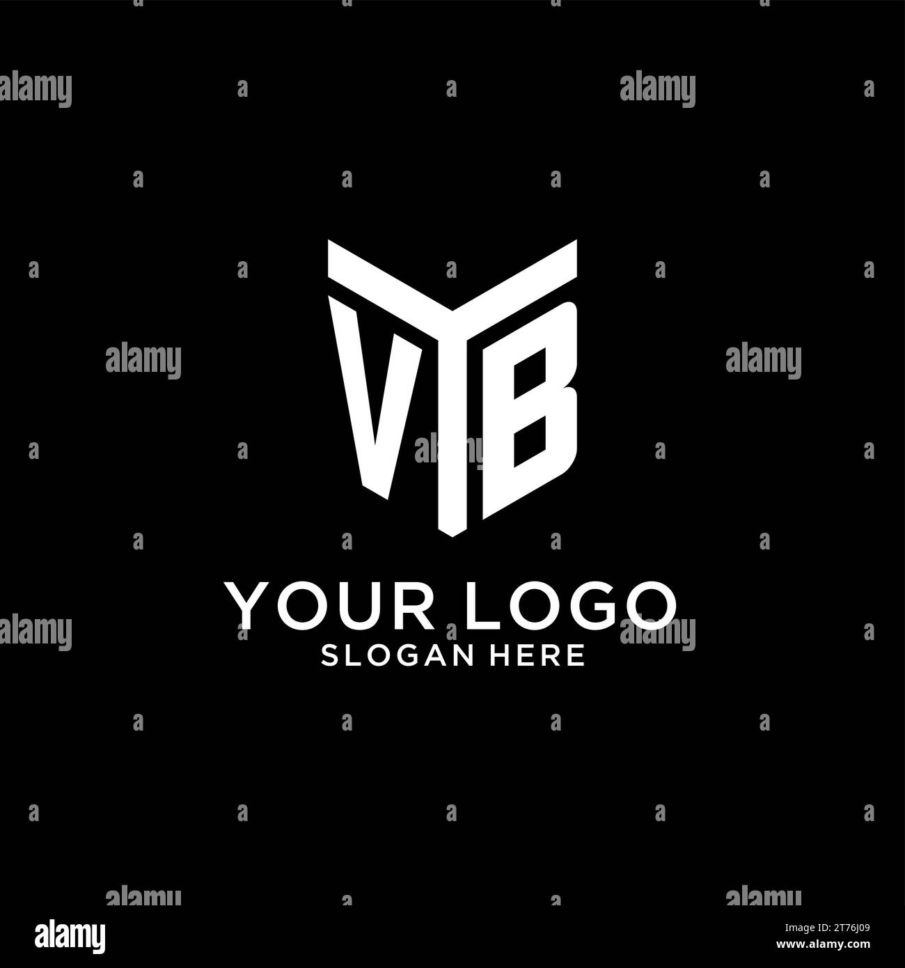 VB Mirror Initial Logo, kreative fette Monogramm Initial Design Stil Vektorgrafik Stock Vektor