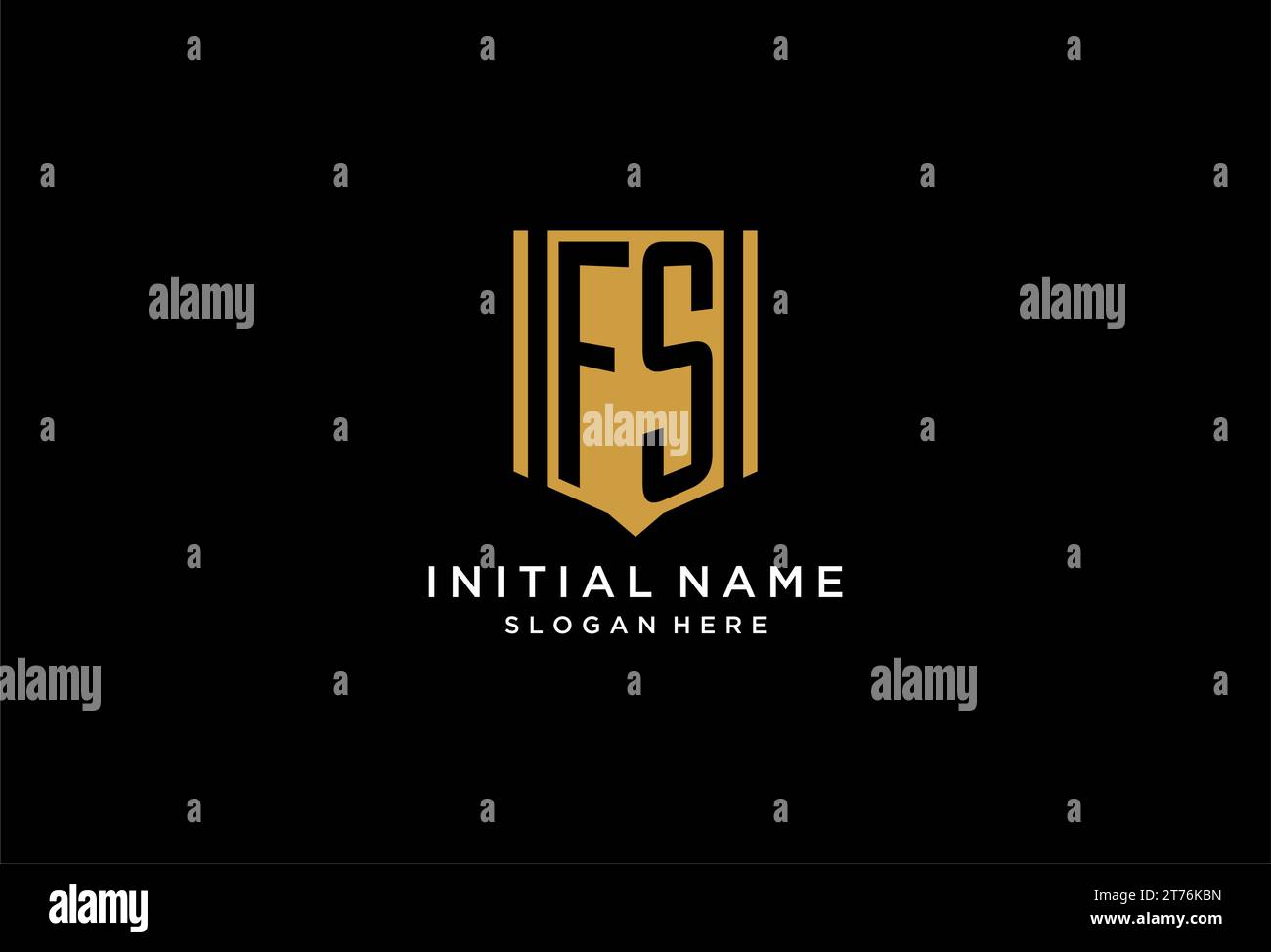 FS-Monogramm-Logo mit geometrischem Abschirmdesign Stock Vektor