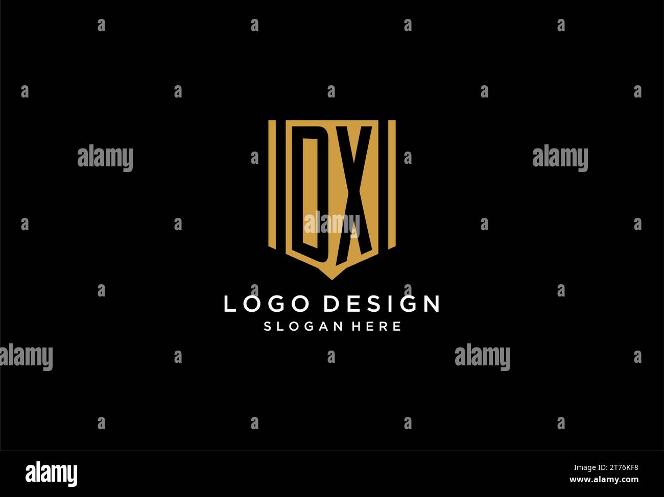 DX-Monogramm-Logo mit geometrischem Abschirmdesign Stock Vektor