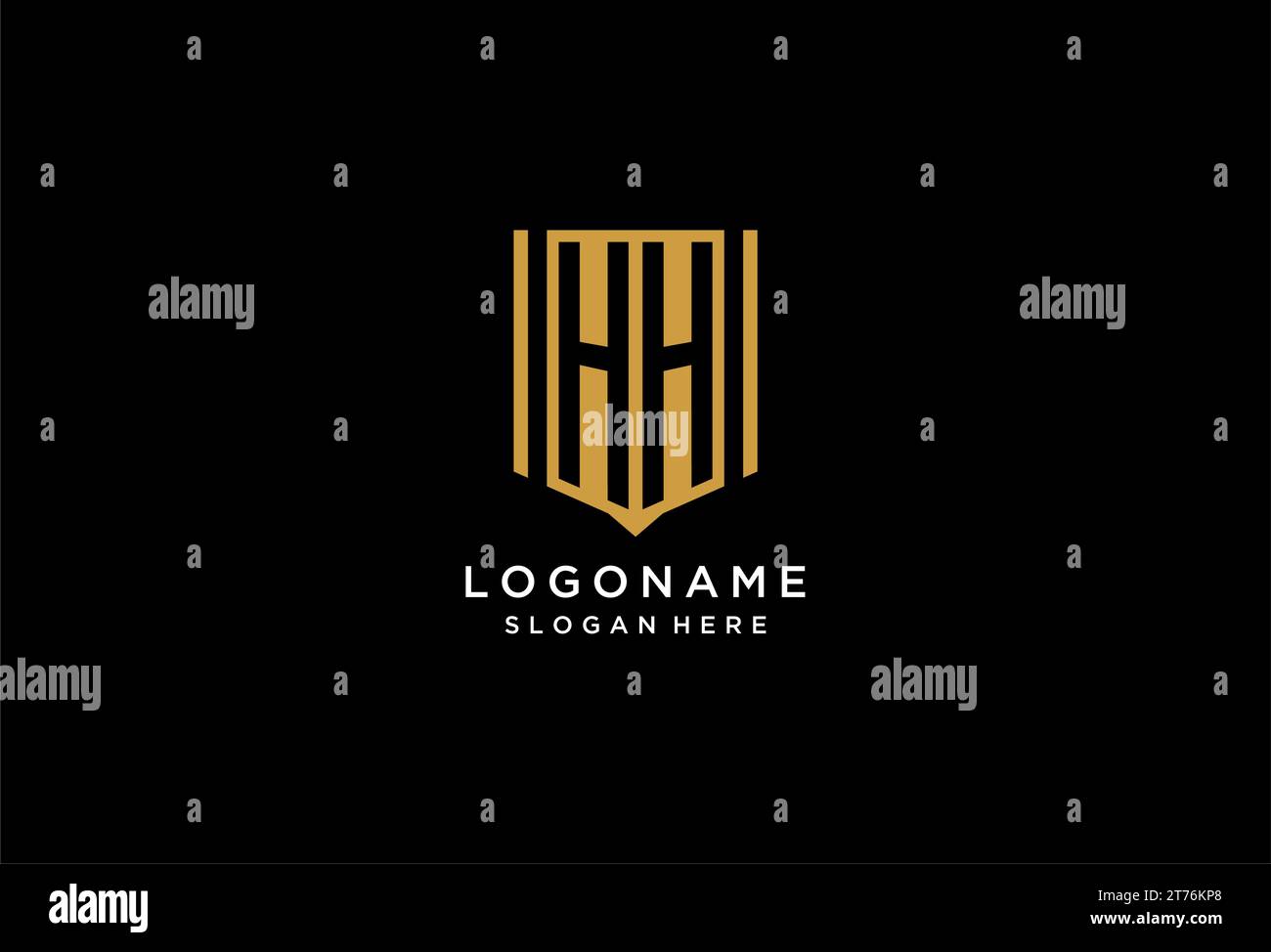 HH-Monogramm-Logo mit geometrischem Design Stock Vektor