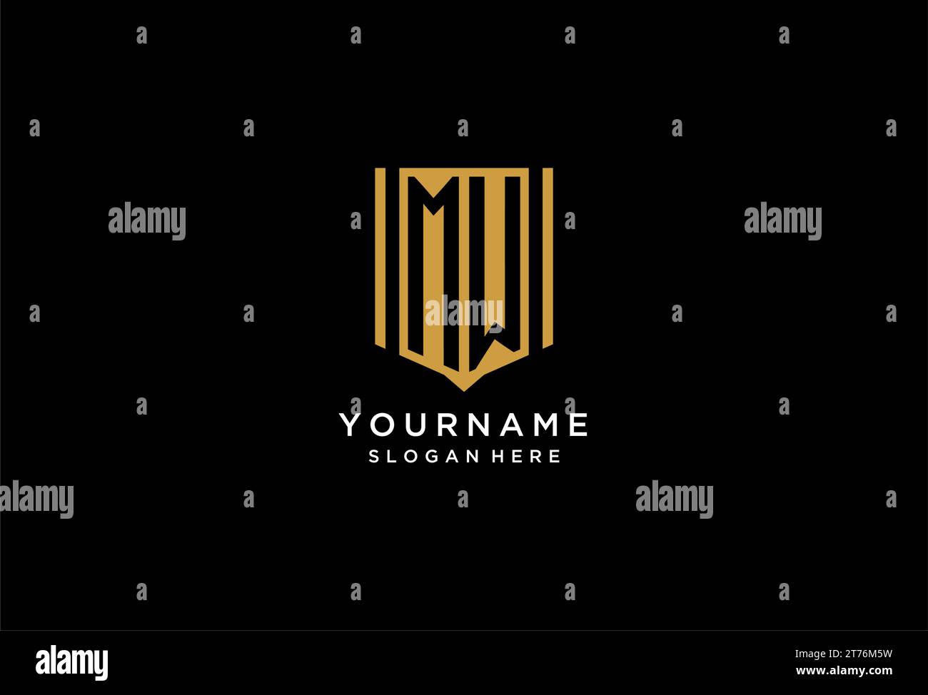 MW-Monogramm-Logo mit geometrischem Design Stock Vektor