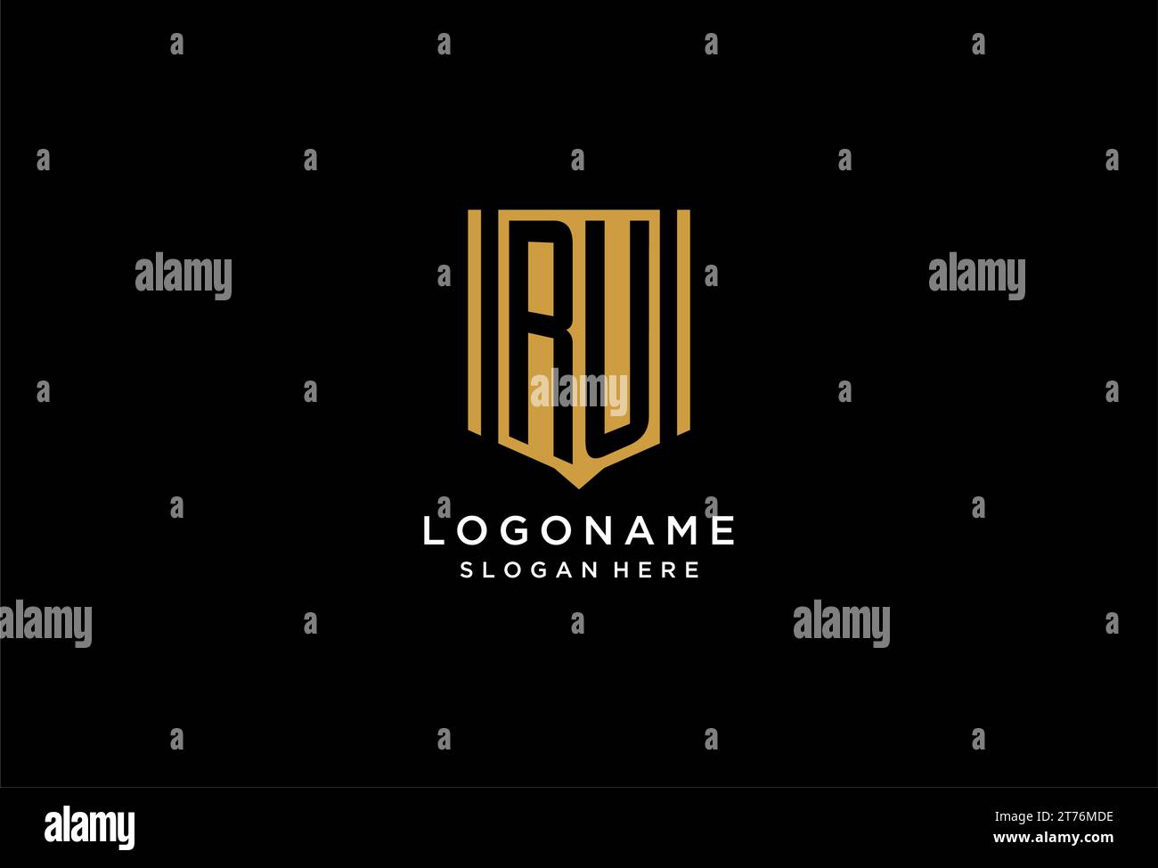 Ru-Monogramm-Logo mit geometrischem Design Stock Vektor