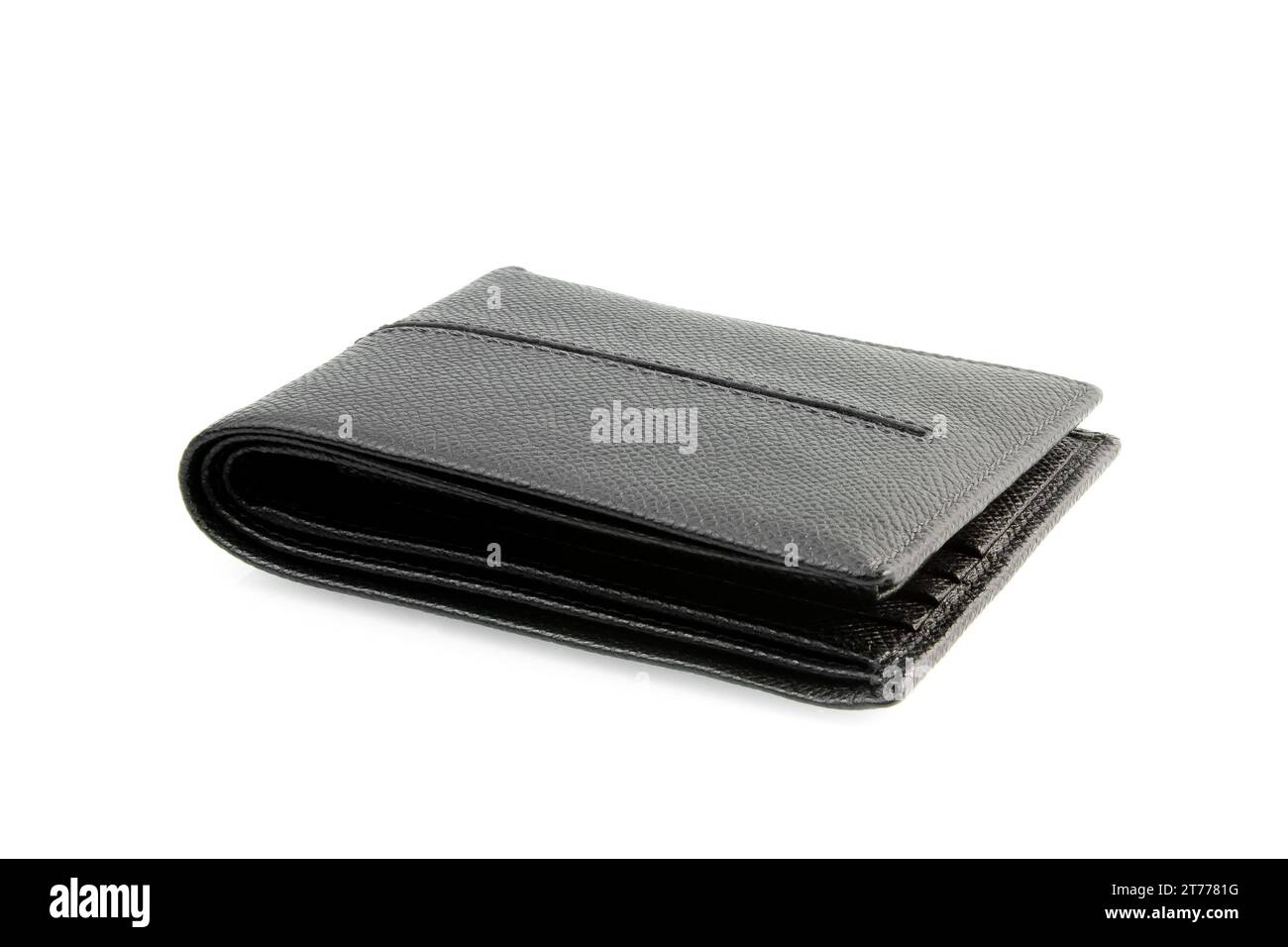 Leder-Portemonnaie auf weißem Hintergrund Stockfoto