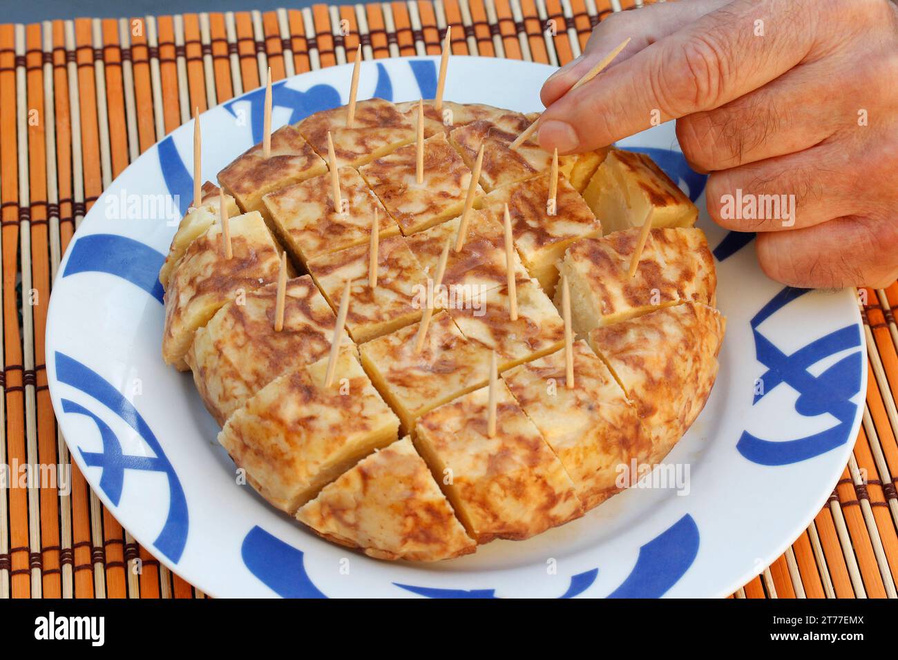 Spanisches Omelett. Tortilla de patatas. Stockfoto