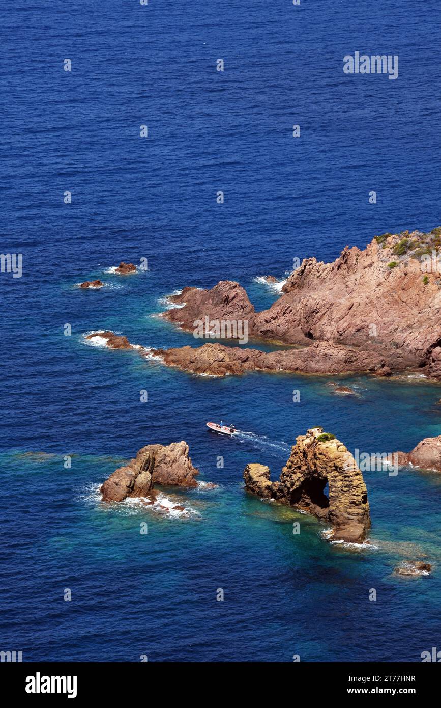 Portellu-Bogen, unesco-Weltkulturerbe, Frankreich, Korsika, Golfe de Porto Stockfoto