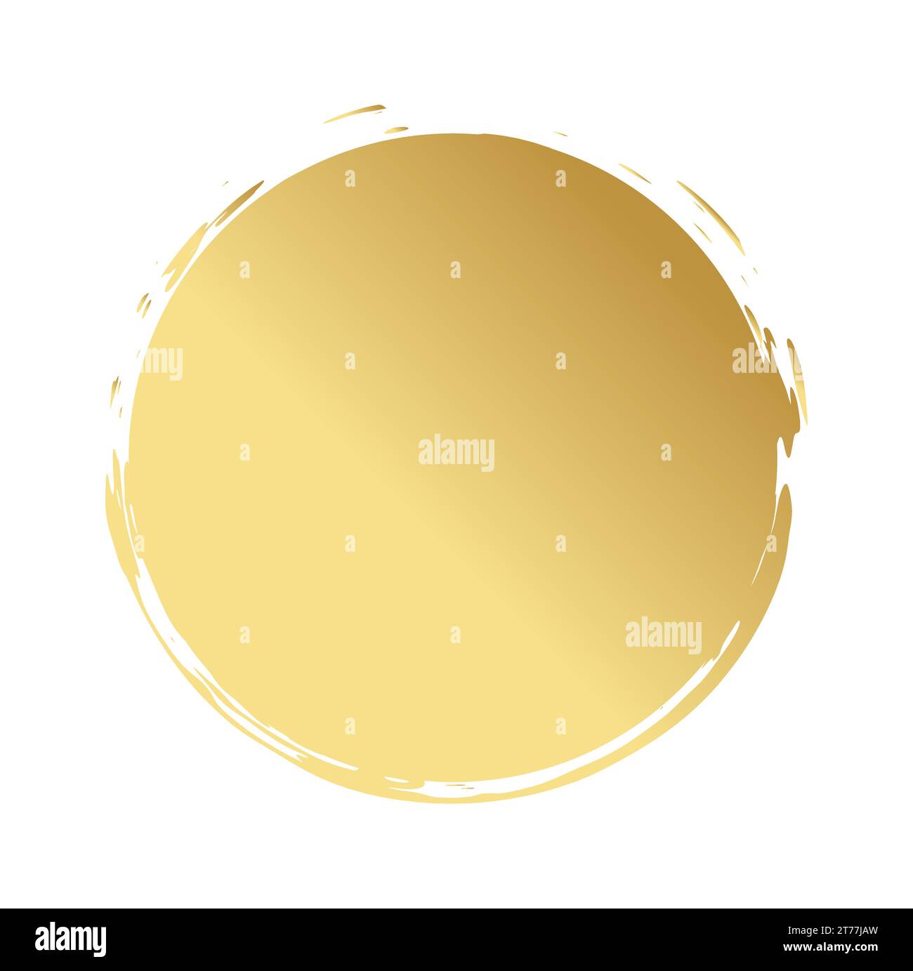 Goldener Grunge-Kreis. Goldfarben. Vektorabbildung. Stock Vektor