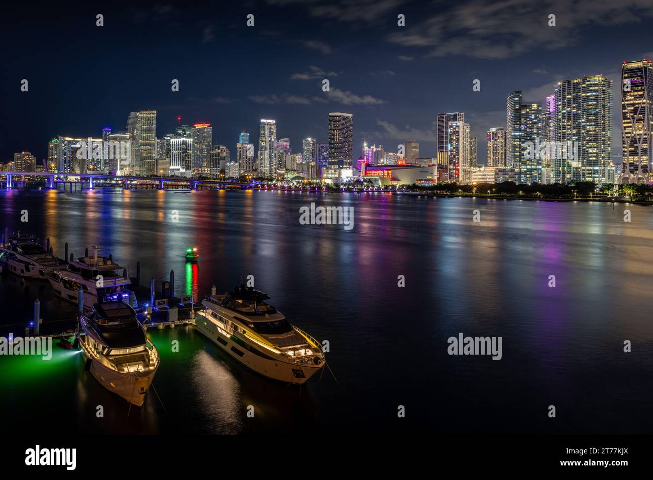 Miami bei Nacht Stockfoto