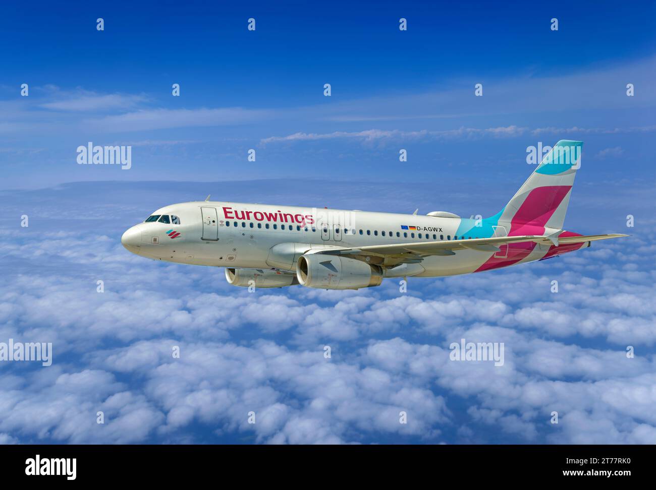 Eurowings Airbus A319-100 Flugzeug D-AGWX im Flug. Stockfoto