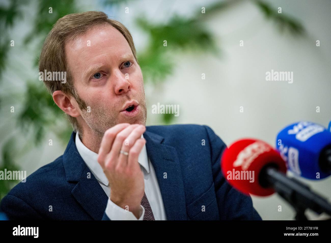 CD&V Peter Van Rompuy, auf einer Pressekonferenz über die Einigung der flämischen Regierung über das Stickstoffdekret am Dienstag, den 14. November 2023 in Brüssel. BELGA FOTO JASPER JACOBS Stockfoto