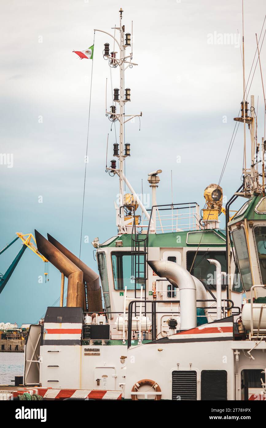 Schlepper, Tomy und Jesus, Hafen, Veracruz, Mexiko, 2023 Stockfoto