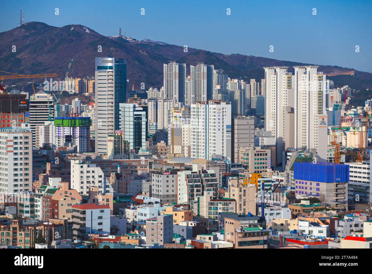 Busan, Südkorea - 22. März 2018: Stadtbild von Busan, Vogelperspektive Stockfoto