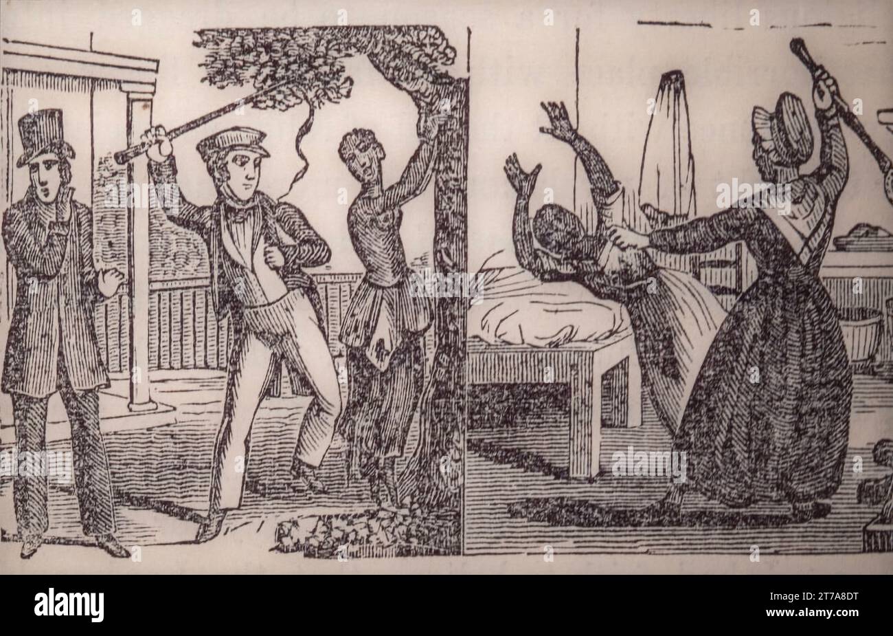 Auspeitschen von Sklaven, Männer und Frauen Stockfoto