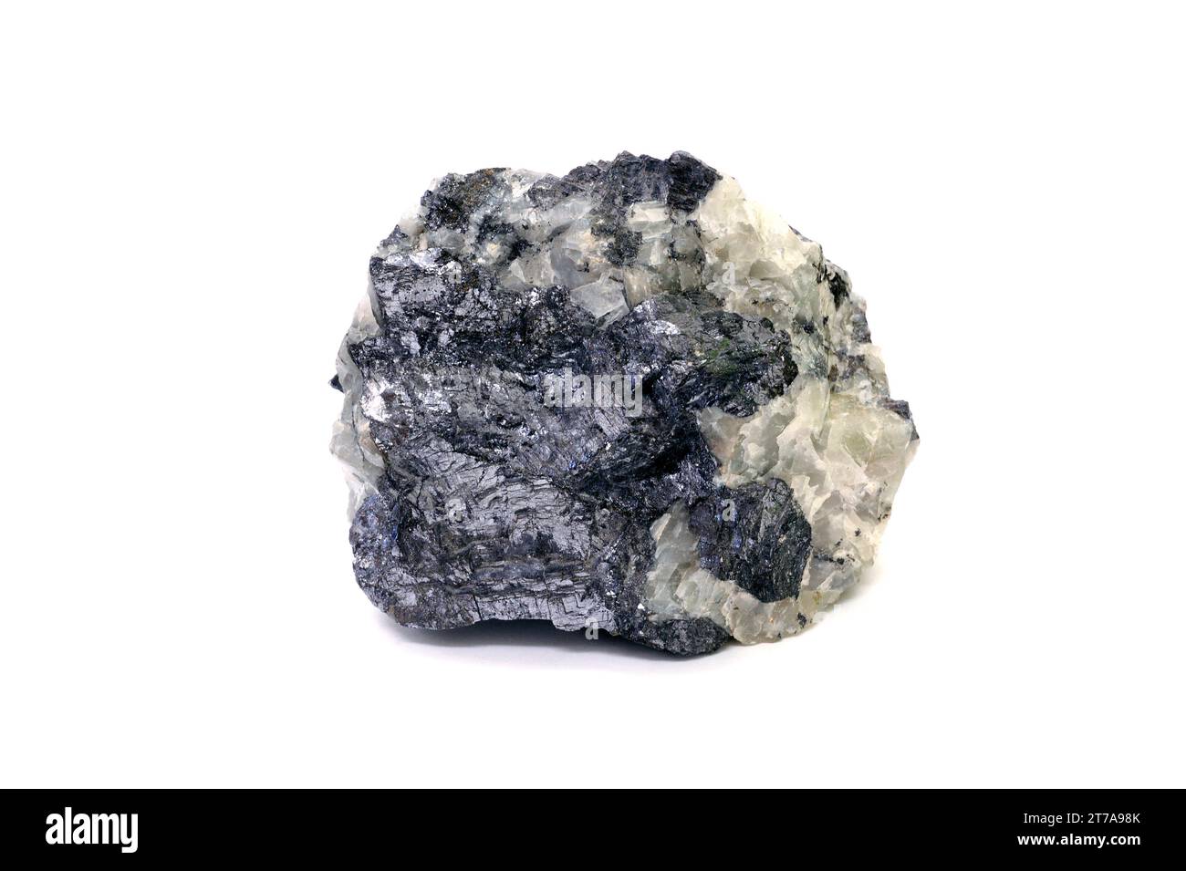 Galena oder Blei-Blick ist ein Bleisulfid, das wichtigste Erz von Blei. Probe. Stockfoto