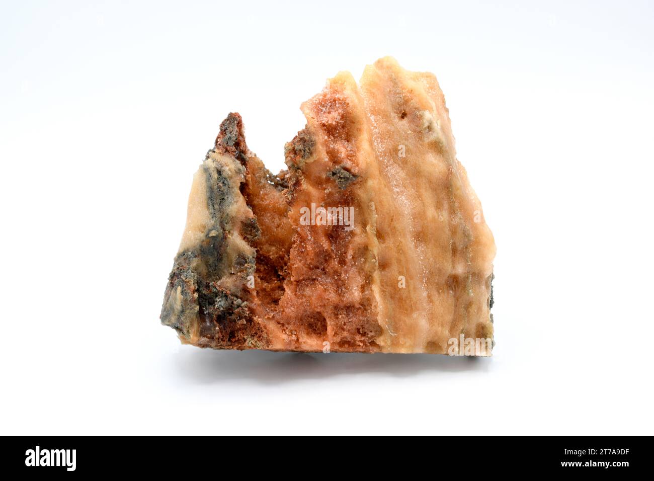 Halogensaft und Silvine verwittert. Halogenit oder Steinsalz ist ein Natriumchlorid-Mineral. Sylvin oder Sylvite ist ein Kaliumchlorid-Mineral. Diese Probe kommt Stockfoto