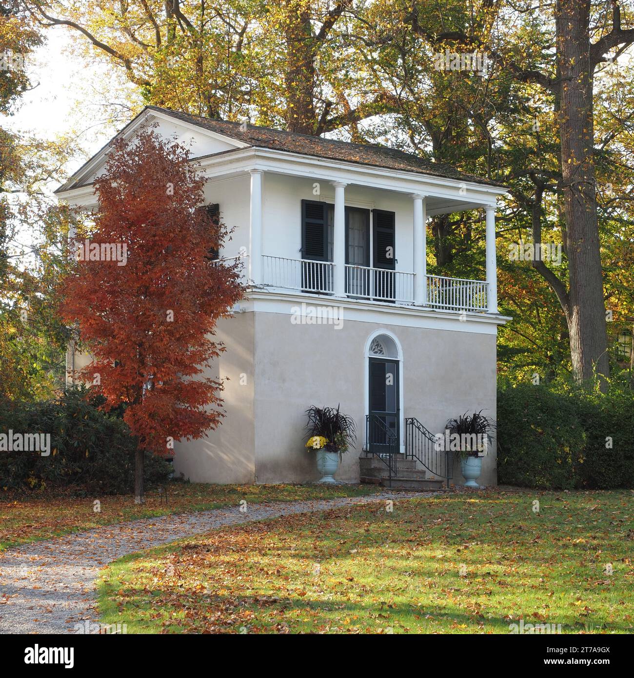 Ein Nachmittag im Andalusia Manor in Bucks County, PA. Stockfoto