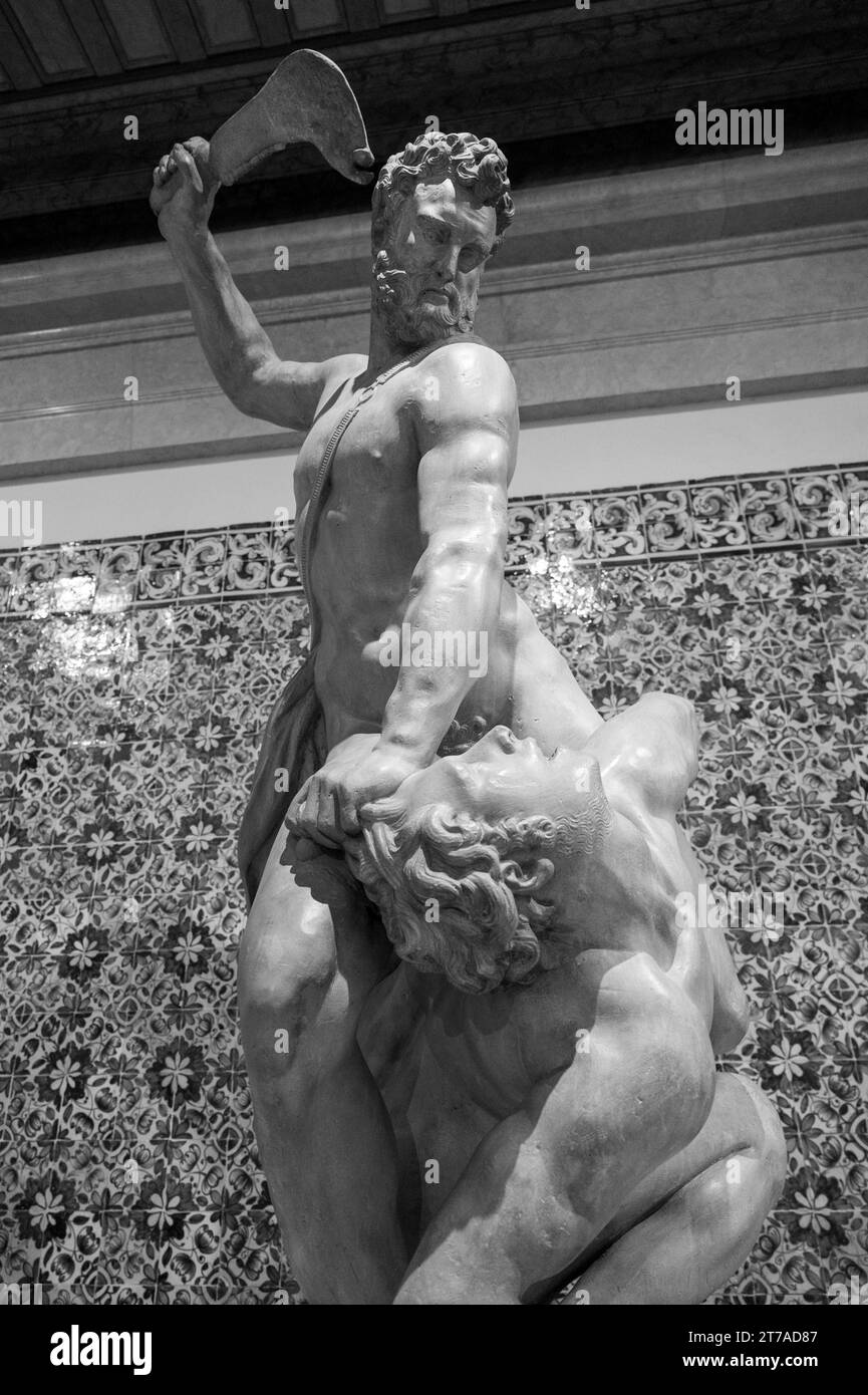 "Samson tötet einen Philister" (England, um 1695). Verputzte Elektrode. Dieses Stück ist nach einem Original von Giambologna (1529–1608), Stockfoto