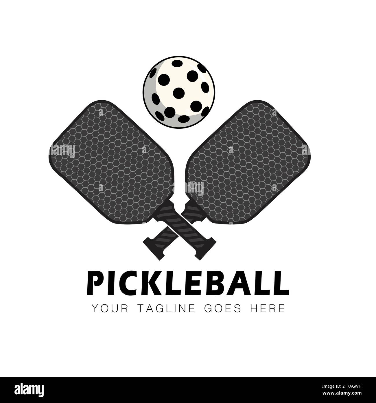 Pickleball-Logo-Designvorlage in Vektorform Stock Vektor