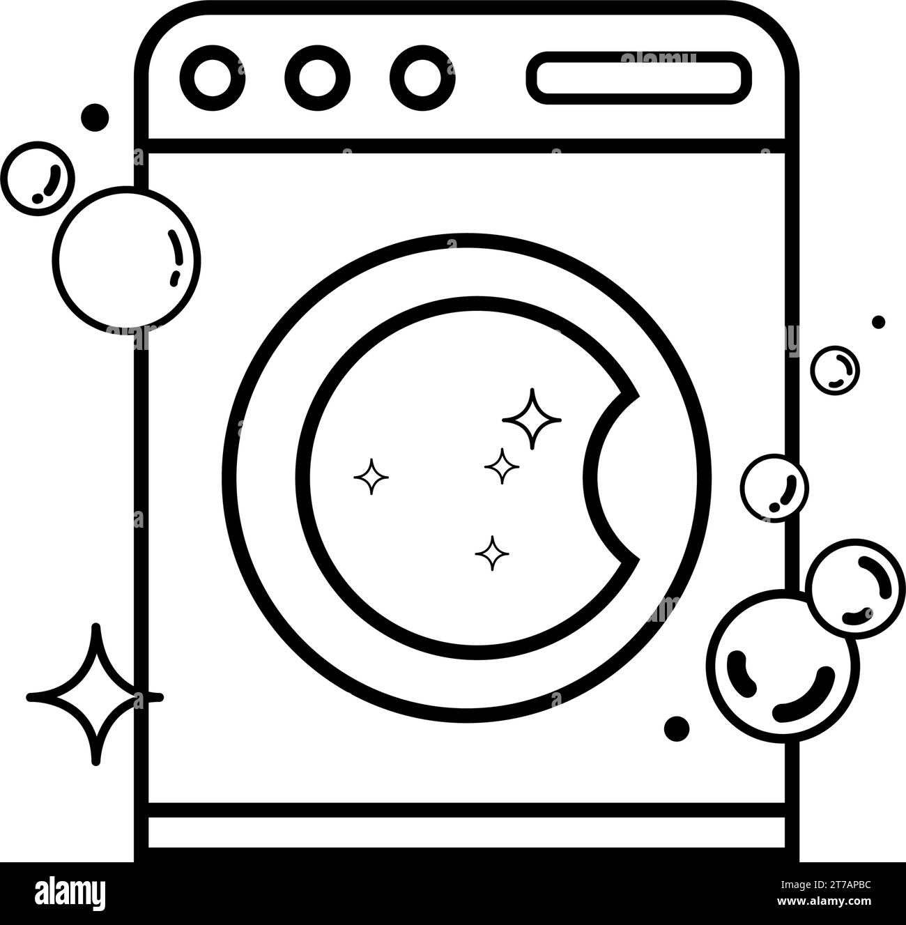 Isolierte glänzende Waschmaschine Symbol Vektor Stock Vektor
