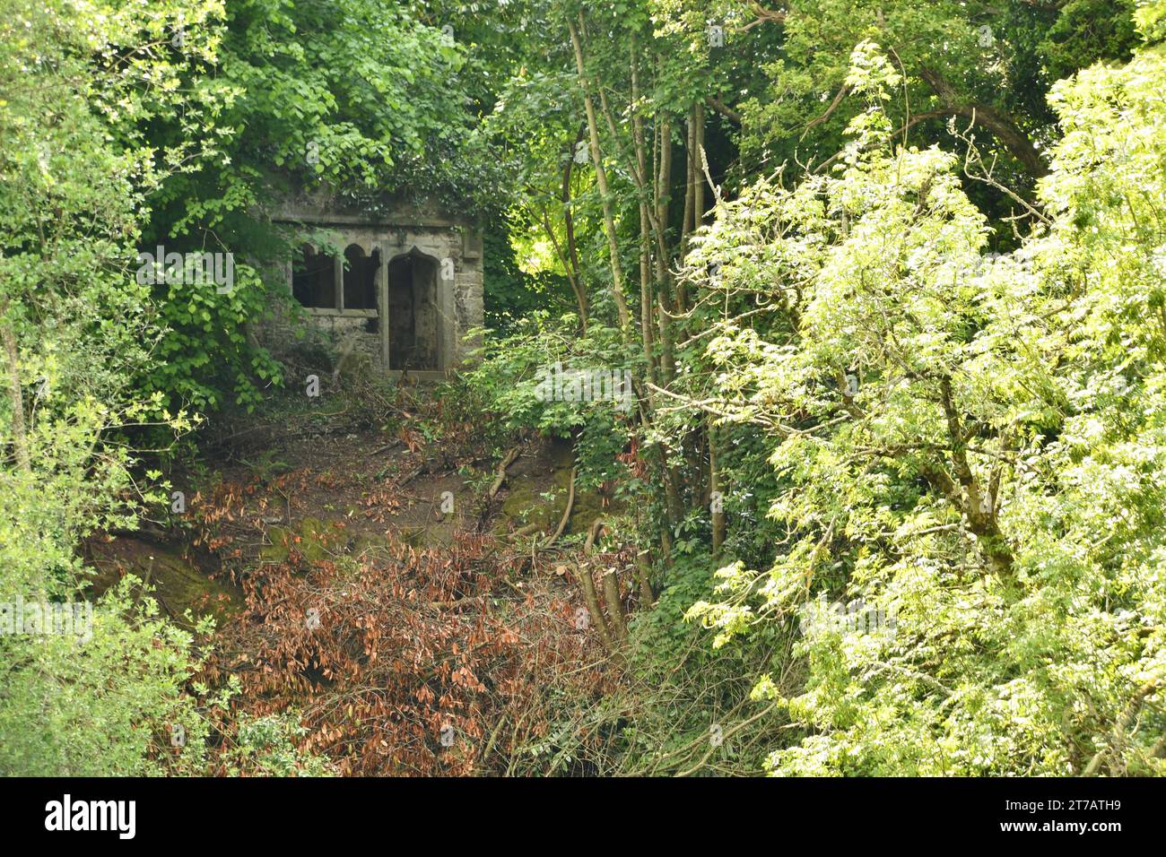 Altes Teehaus am Ufer des Barrow, Graiguenamanagh, County Kilkenny, Irland Stockfoto